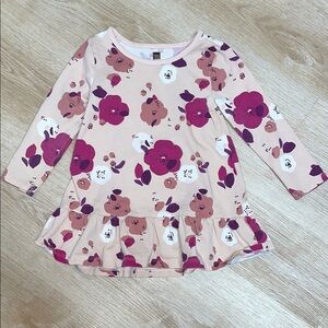 Tea Collection Floral Print Long Sleeve Spring Bloom Dress Pink Purple 2 Girl’s